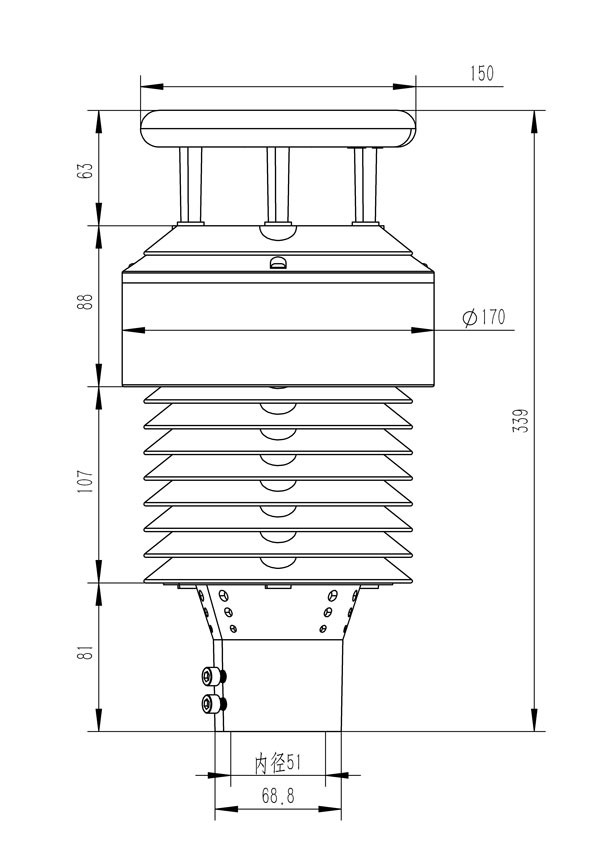 大气环境传感器产品尺寸图